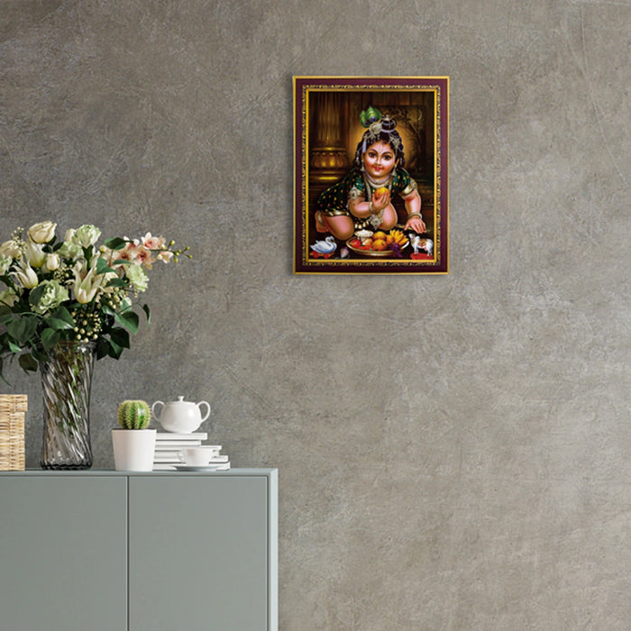 Crawling Krishna Photo Frame | Picture Frame for Pooja Room Decor