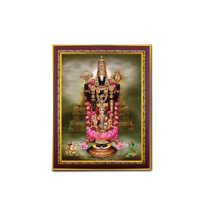 Perumal With Lakshmi Murti Photo Frame | Wall Decor/ Picture Frame For Home Temple And Pooja Rooms