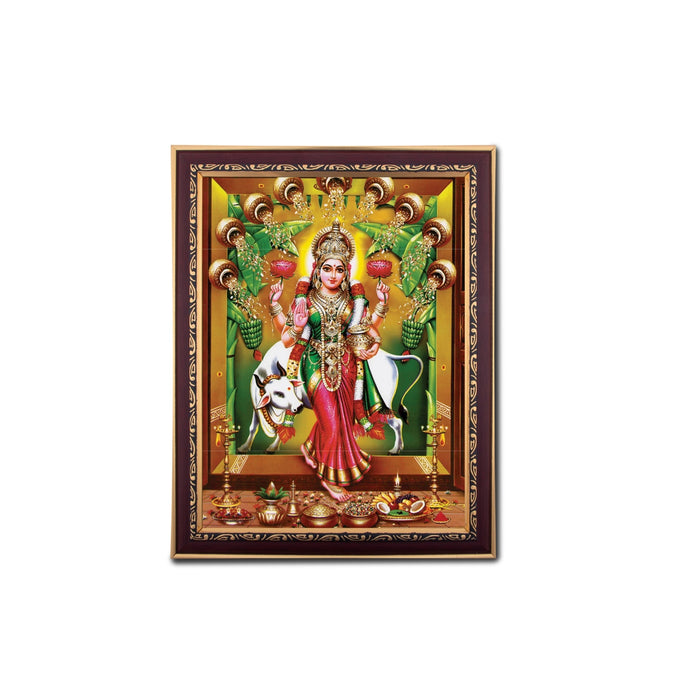 Cow With Lakshmi Murti Photo Frame | Wall Decor/ Picture Frame For Home Temple And Pooja Rooms