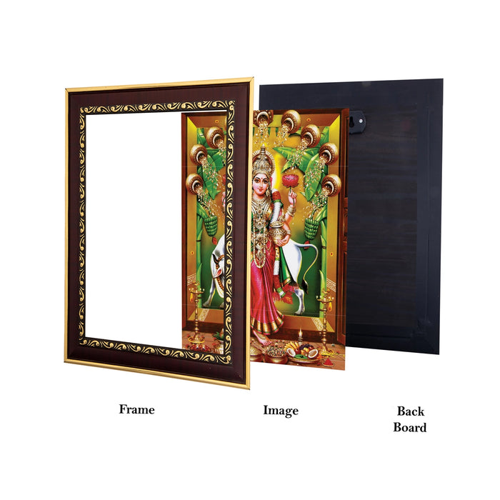 Cow With Lakshmi Murti Photo Frame | Wall Decor/ Picture Frame For Home Temple And Pooja Rooms