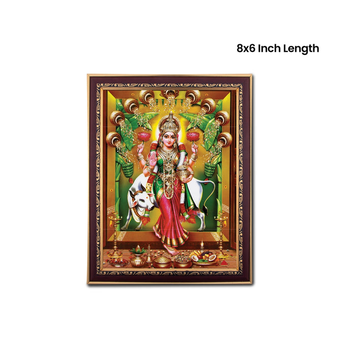 Cow With Lakshmi Murti Photo Frame | Wall Decor/ Picture Frame For Home Temple And Pooja Rooms