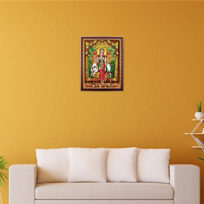 Cow With Lakshmi Murti Photo Frame | Wall Decor/ Picture Frame For Home Temple And Pooja Rooms