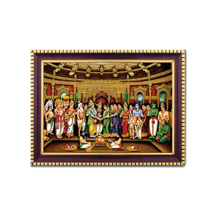 Lakshmi Murti With Cow Photo Frame | Wall Decor/ Picture Frame For Home Temple And Pooja Rooms