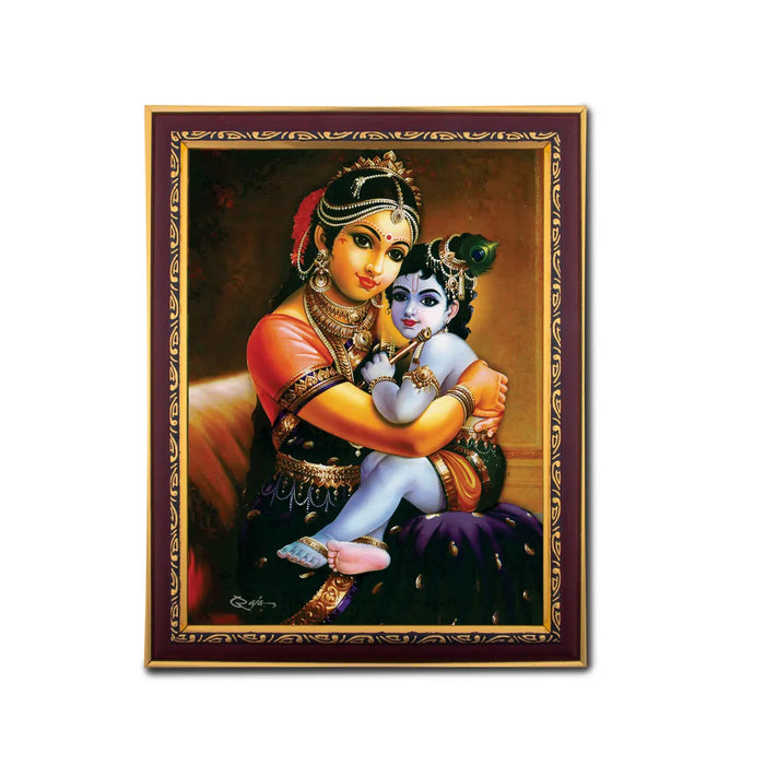 Yashoda With Baby Krishna Murti Photo Frame | Wall Decor/ Picture Frame For Home Temple And Pooja Rooms