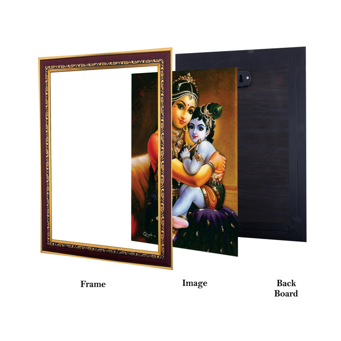 Yashoda With Baby Krishna Murti Photo Frame | Wall Decor/ Picture Frame For Home Temple And Pooja Rooms