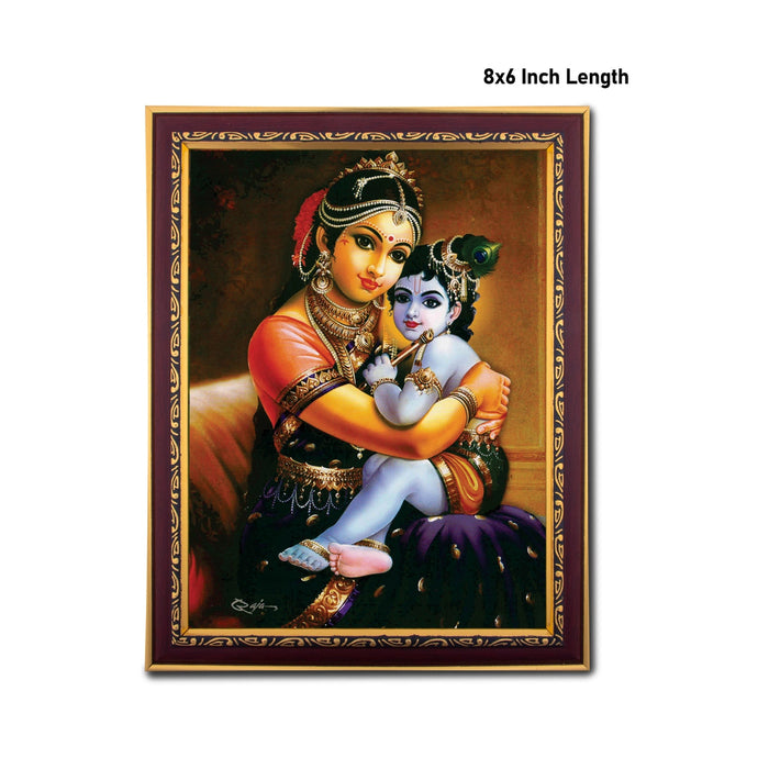 Yashoda With Baby Krishna Murti Photo Frame | Wall Decor/ Picture Frame For Home Temple And Pooja Rooms
