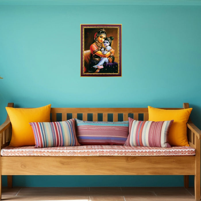 Yashoda With Baby Krishna Murti Photo Frame | Wall Decor/ Picture Frame For Home Temple And Pooja Rooms