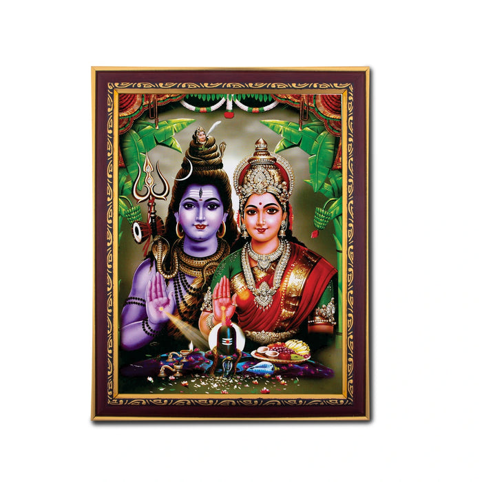 Shiv Parivar Murti Photo Frame | Wall Decor/ Picture Frame For Home Temple And Pooja Rooms