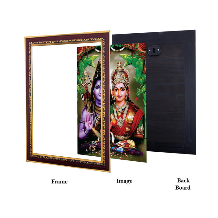 Shiv Parivar Murti Photo Frame | Wall Decor/ Picture Frame For Home Temple And Pooja Rooms
