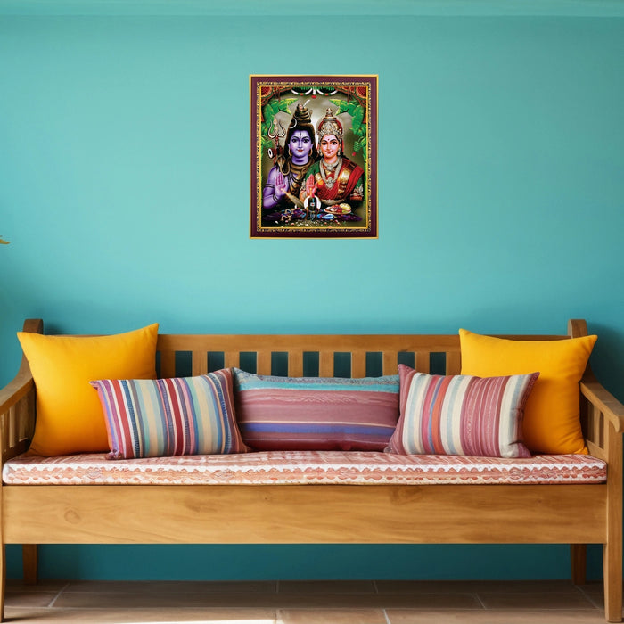 Shiv Parivar Murti Photo Frame | Wall Decor/ Picture Frame For Home Temple And Pooja Rooms