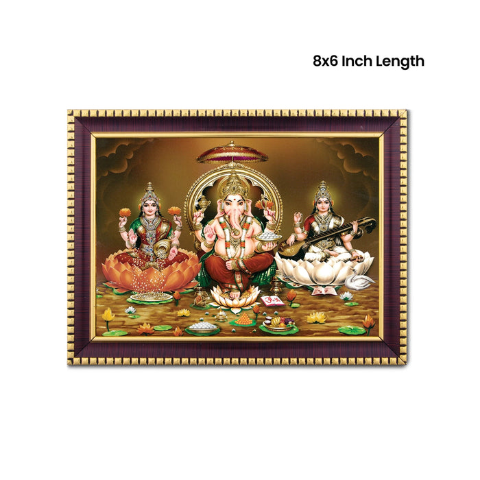 Lakshmi Ganesha Saraswathi Photo Frame | Picture Frame for Pooja Room Decor
