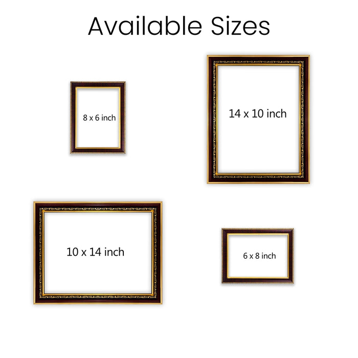 Ganesha Photo Frame - 14 x 10 Inches | Lord Vinayagar Wall Frame for Home & Pooja Space