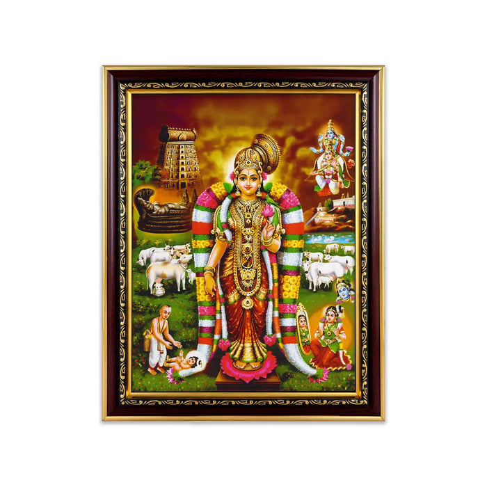 Andal Photo Frame - 14 x 10 Inches | Sri Andal with Parrot & Lotus Picture Frame for Living Room & Pooja Space