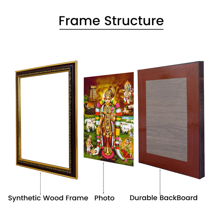 Andal Photo Frame - 14 x 10 Inches | Sri Andal with Parrot & Lotus Picture Frame for Living Room & Pooja Space