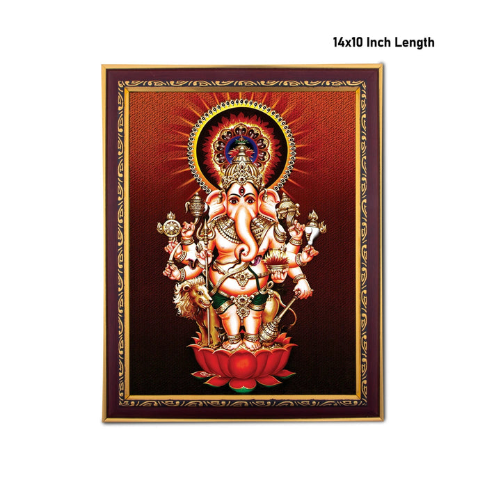 Subha Drishti Ganapathi Photo Frame | Wall Decor/ Picture Frame For Home Temple And Pooja Rooms