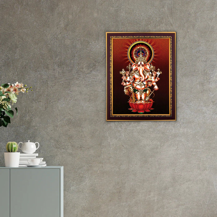 Subha Drishti Ganapathi Photo Frame | Wall Decor/ Picture Frame For Home Temple And Pooja Rooms