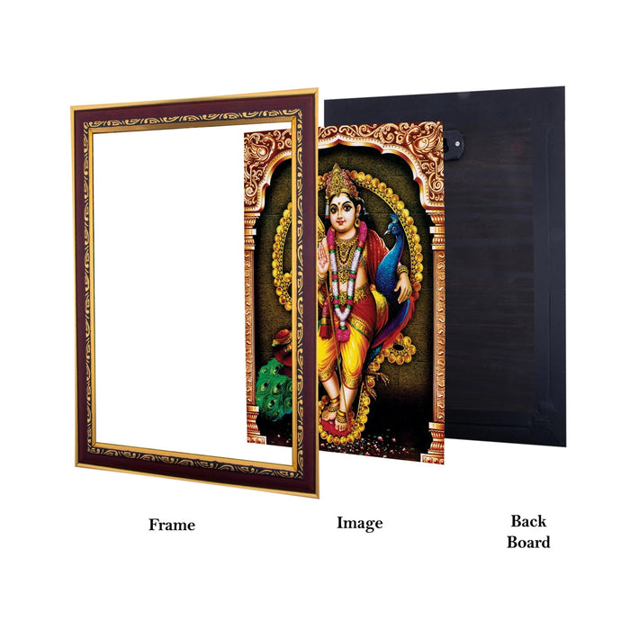 Om Murugan Murti Photo Frame | Wall Decor/ Picture Frame For Home Temple And Pooja Rooms