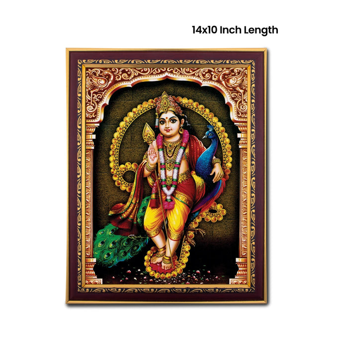 Om Murugan Murti Photo Frame | Wall Decor/ Picture Frame For Home Temple And Pooja Rooms