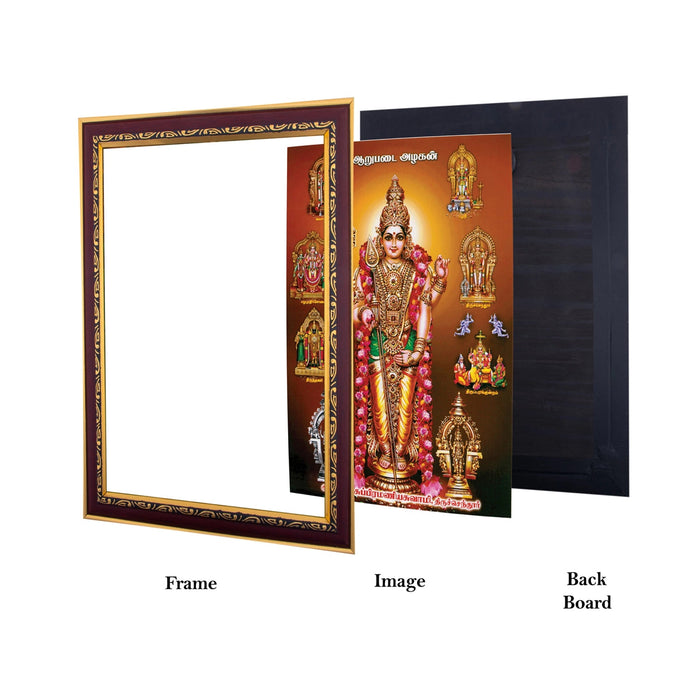 Arupadai Murugan Photo Frame | Wall Decor/ Picture Frame For Home Temple And Pooja Rooms