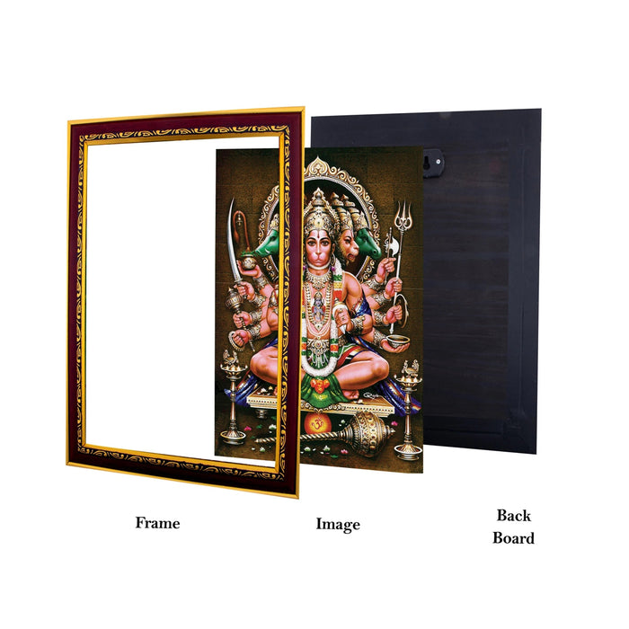 Panchmukhi Hanuman Murti Photo Frame | Wall Decor/ Picture Frame For Home Temple And Pooja Rooms