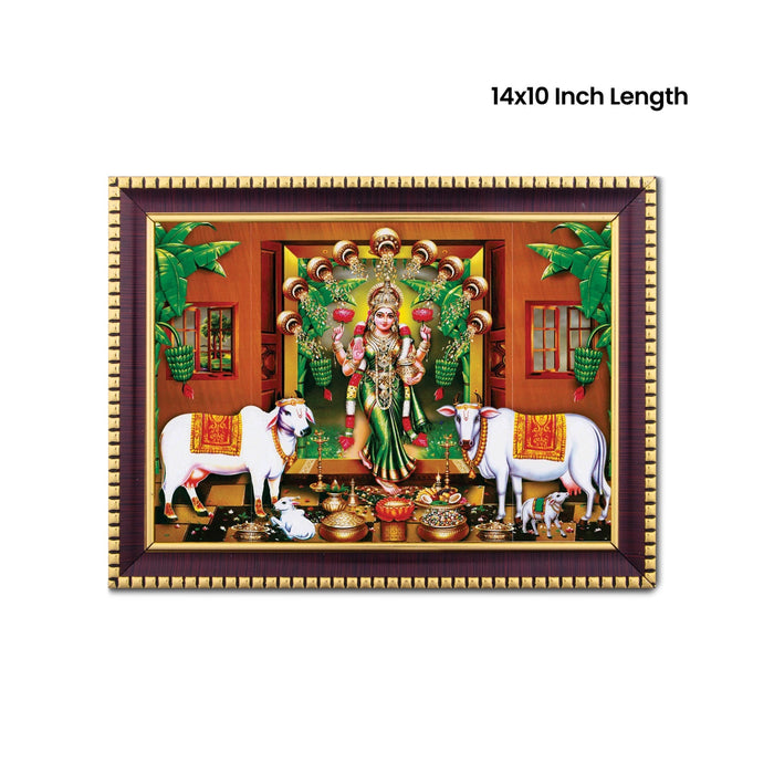 Lakshmi Murti With Cow Photo Frame | Wall Decor/ Picture Frame For Home Temple And Pooja Rooms
