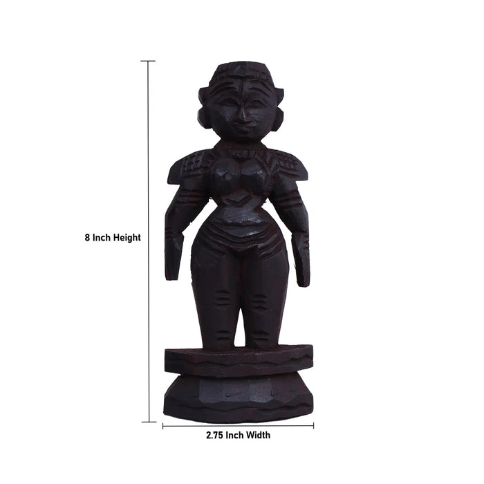 Marapachi Bommai Pair - 8 x 2.75 Inches | Giri Golu Statue/ Marapachi Doll/ Wooden Statue for Marriage