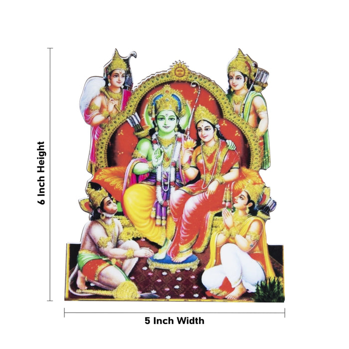 Ram Darbar Cut Out - 6 x 5 Inches | Picture Frame/ Ram Darbar Murti Photo Frame for Home