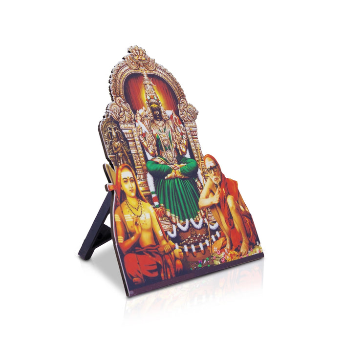 Kamatchi With Maha Periyava Photo Stand - 6 x 5 Inches | Cutout Holder/ Picture Stand for Pooja Room