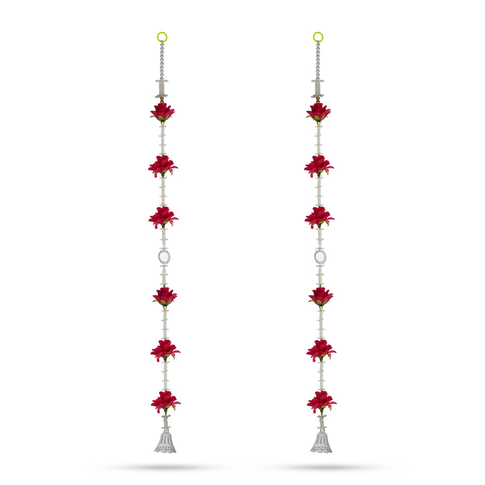 Fancy Thoranam - 5 Feet | 2 Pcs / Flower & Bell Design Toran / Bandhawar / Traditional Door Hanging