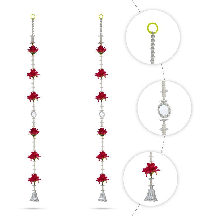 Fancy Thoranam - 5 Feet | 2 Pcs / Flower & Bell Design Toran / Bandhawar / Traditional Door Hanging