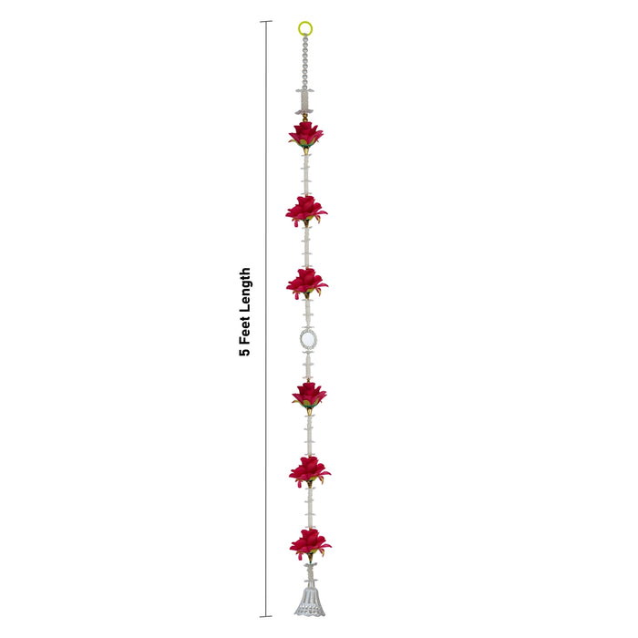 Fancy Thoranam - 5 Feet | 2 Pcs / Flower & Bell Design Toran / Bandhawar / Traditional Door Hanging