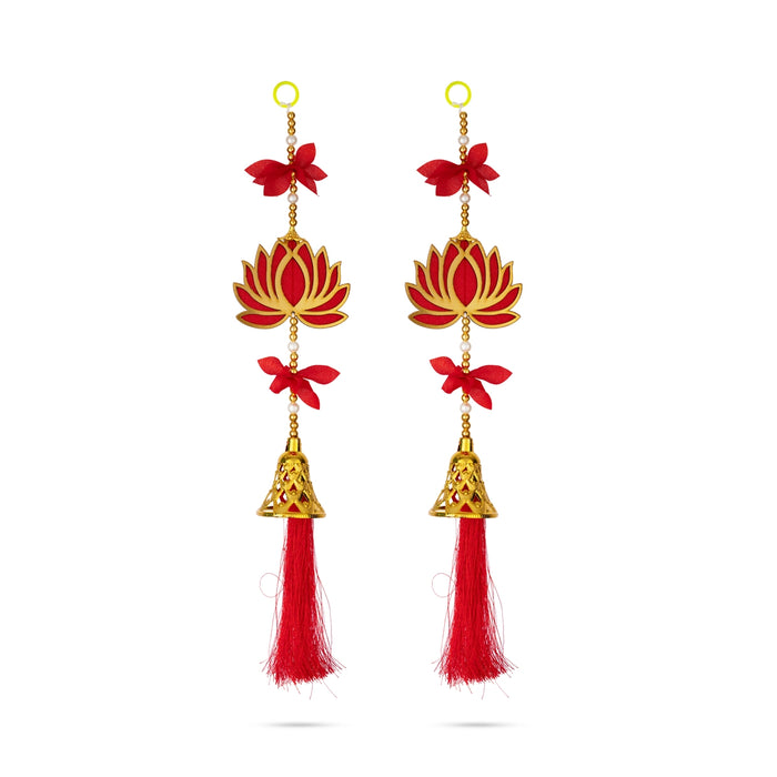 Lotus Design Toran - 1 Feet | 2 Pcs / Beads Thoranam / Bandanwar / Decorative Door Hanging