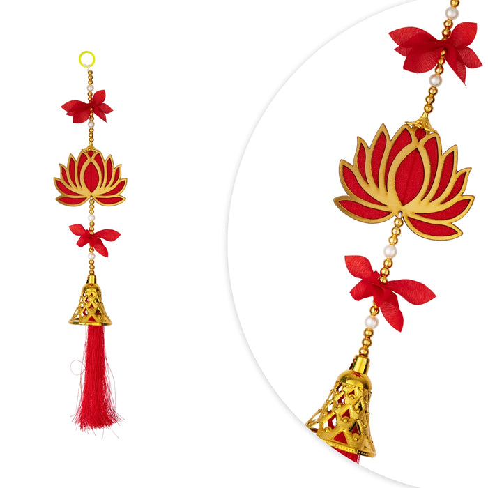 Lotus Design Toran - 1 Feet | 2 Pcs / Beads Thoranam / Bandanwar / Decorative Door Hanging