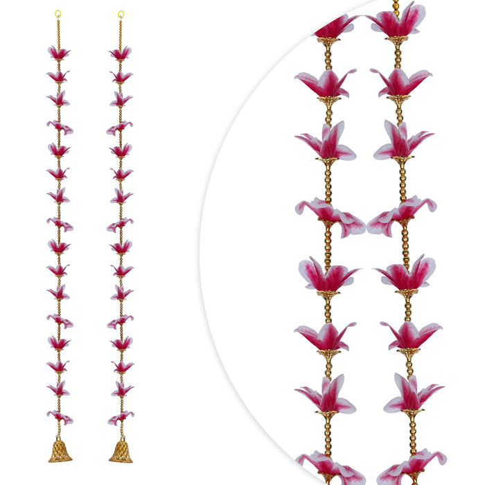 Side Toran - 3 Feet | 2 Pcs / Flower Thoranam / Bandhawar / Ladi / Wall Hanging Decoration