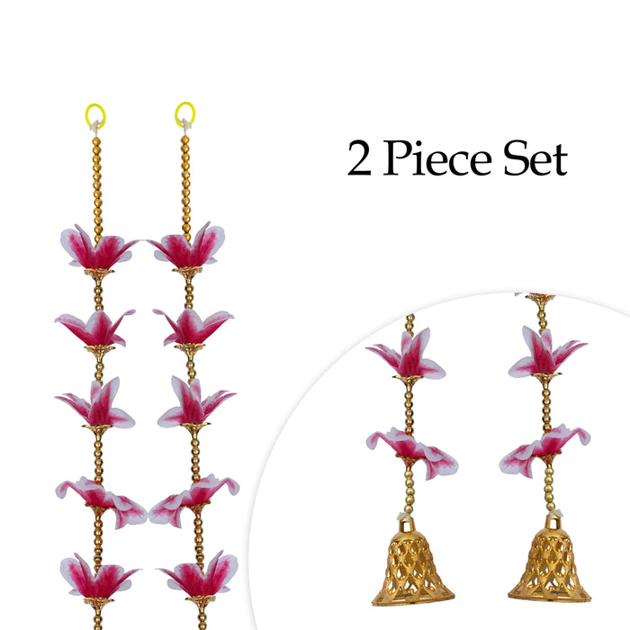 Side Toran - 3 Feet | 2 Pcs / Flower Thoranam / Bandhawar / Ladi / Wall Hanging Decoration