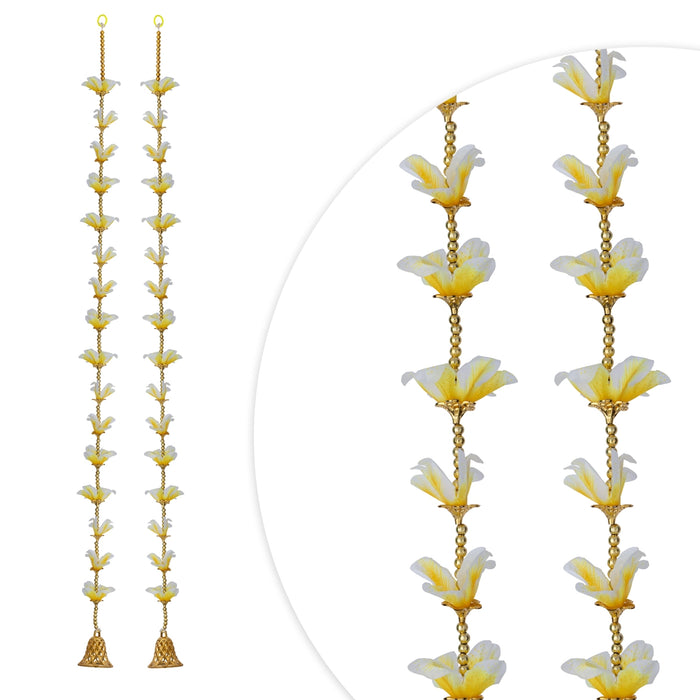 Side Toran - 3 Feet | 2 Pcs / Flower Thoranam / Bandhawar / Ladi / Wall Hanging Decoration