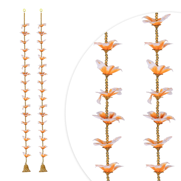 Side Toran - 3 Feet | 2 Pcs / Flower Thoranam / Bandhawar / Ladi / Wall Hanging Decoration