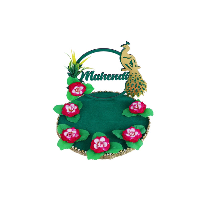 Haldi Platter - 7 x 9.5 Inches | Haldi Box/ Decorative Plate/ Wedding Platter for Haldi & Mehendi Ceremony
