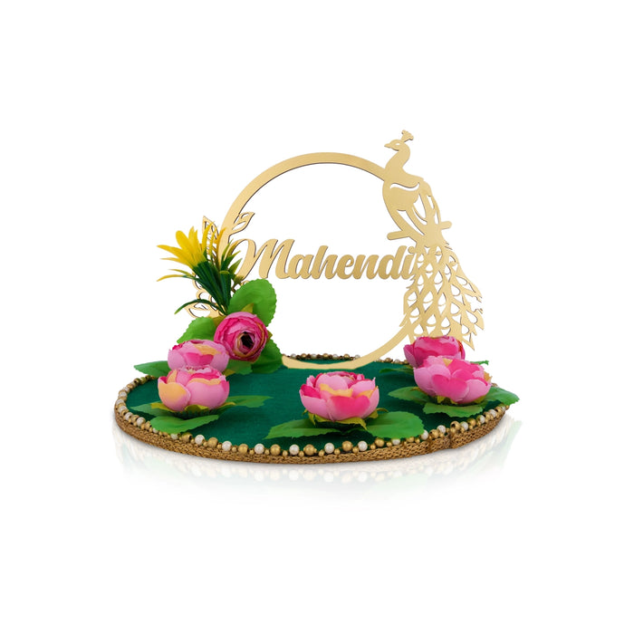 Haldi Platter - 7 x 9.5 Inches | Haldi Box/ Decorative Plate/ Wedding Platter for Haldi & Mehendi Ceremony