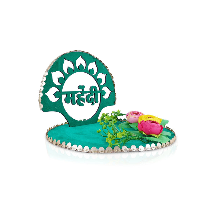 Haldi Platter - 7 x 9.5 Inches | Haldi Box/ Decorative Plate/ Wedding Platter for Haldi & Mehendi Ceremony