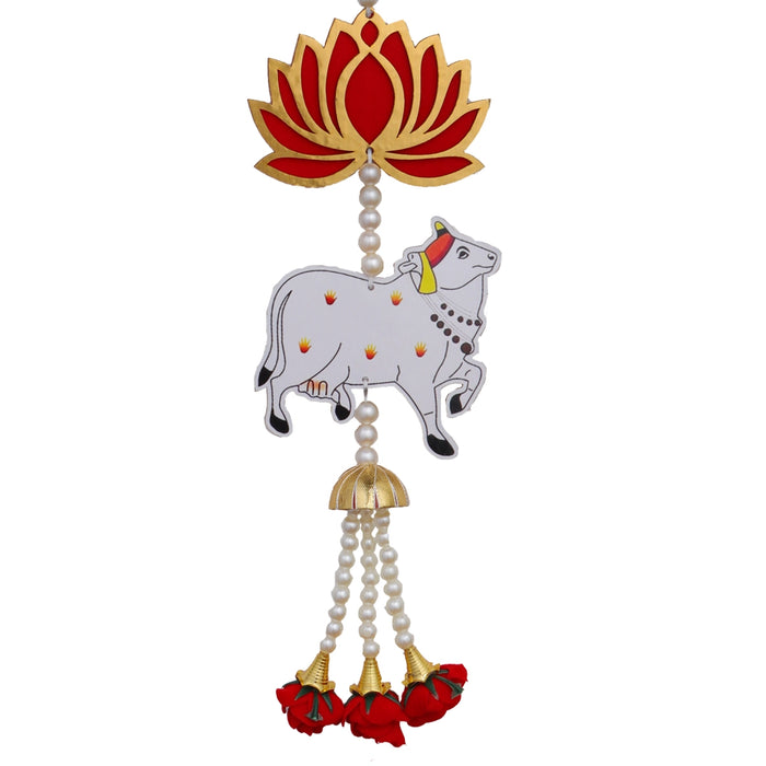 Toran Set - 12 Inches | 2 Pcs/ Door Hanging/ Lotus Design Wall Hanging/ Side Thoranam Set for Home