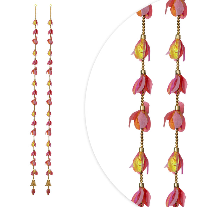 Side Toran - 5 Feet | 2 Pcs / Stylish Floral Hanging / Traditional Bandhawar for Home Decor