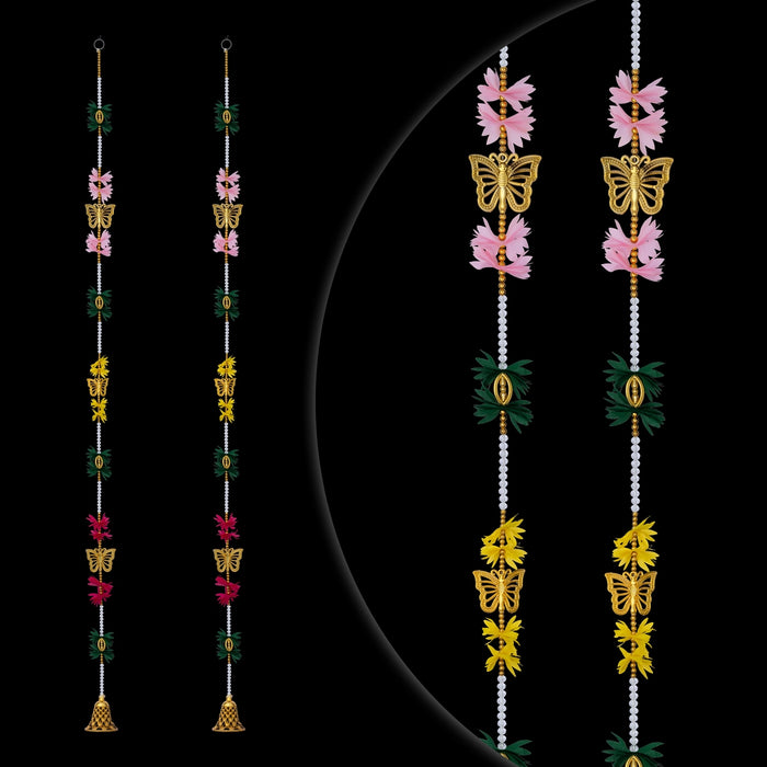 Fancy Ladi - 5 Feet | 2 Pcs / Side Toran/ Flower Design Thoran/ Artificial Floral Toran for Home Decor