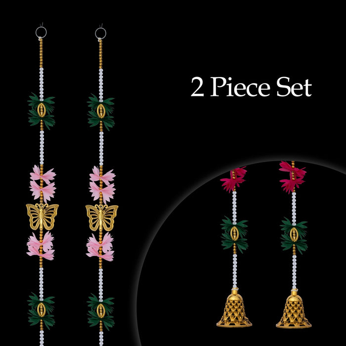 Fancy Ladi - 5 Feet | 2 Pcs / Side Toran/ Flower Design Thoran/ Artificial Floral Toran for Home Decor