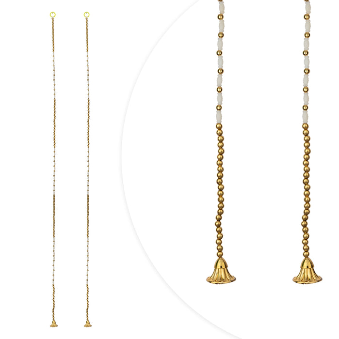 Side Toran - 5 Feet | 2 Pcs / Beads Design Thoranam / Artificial Flower Toran / Bandhawar for Home Entrance