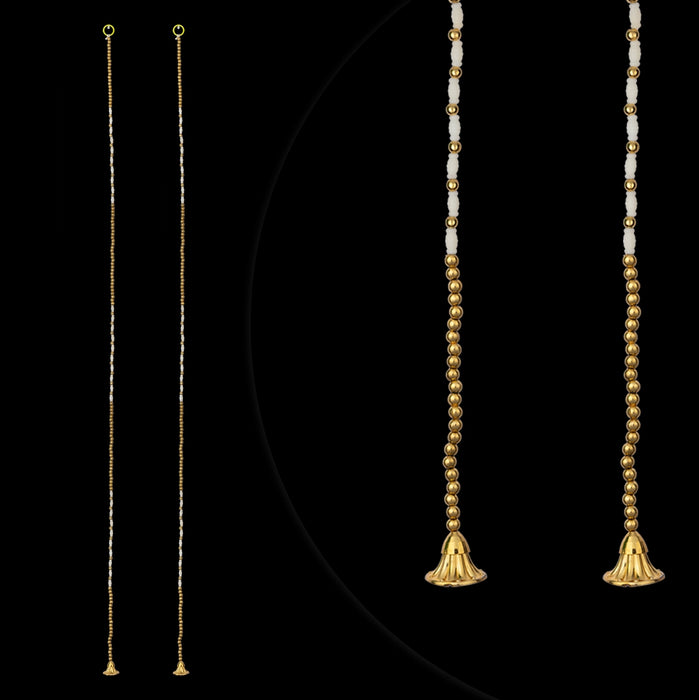 Side Toran - 5 Feet | 2 Pcs / Beads Design Thoranam / Artificial Flower Toran / Bandhawar for Home Entrance