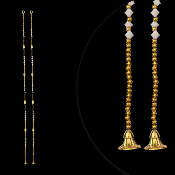 Fancy Ladi Pair - 5 Feet | 2 Pcs / Beads Thoranam / Bandanwar / Decorative Artificial Toran