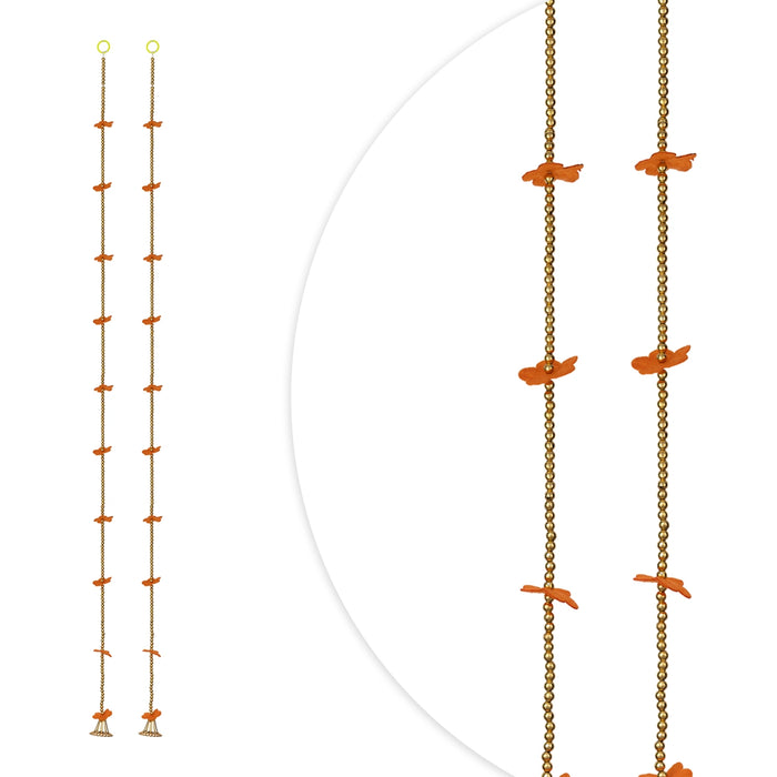 Side Toran - 5 Feet | 2 Pcs / Beads Design Thoranam / Bandhawar / Artificial Flower Thoran for Home Entrance