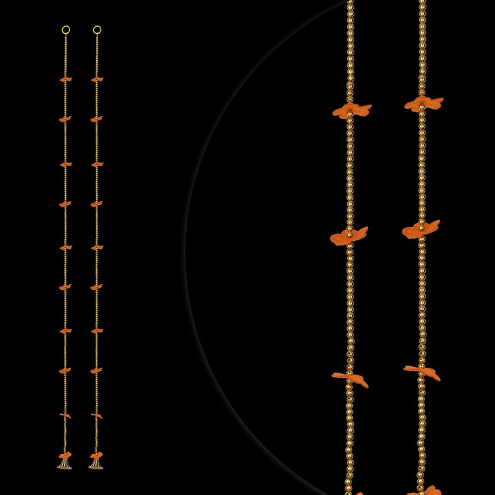 Side Toran - 5 Feet | 2 Pcs / Beads Design Thoranam / Bandhawar / Artificial Flower Thoran for Home Entrance