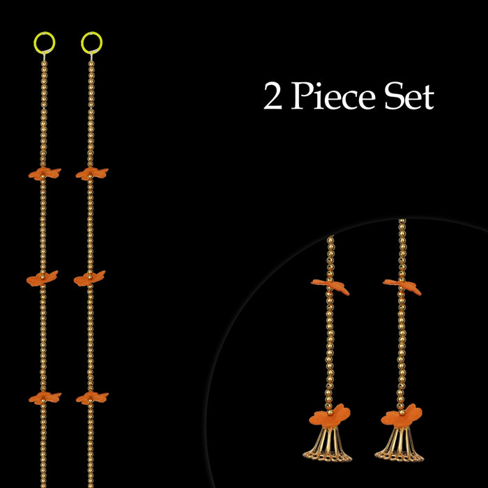 Side Toran - 5 Feet | 2 Pcs / Beads Design Thoranam / Bandhawar / Artificial Flower Thoran for Home Entrance